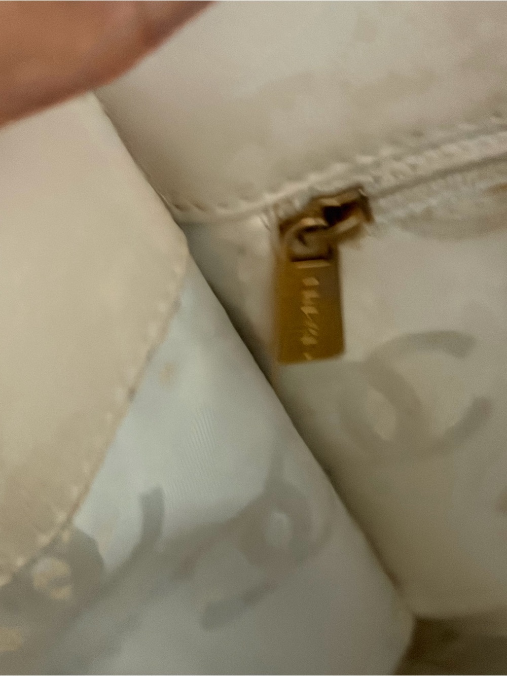 Chanel Small Beige Patent Leather Floral Perforated Tote - Picture 12 of 16